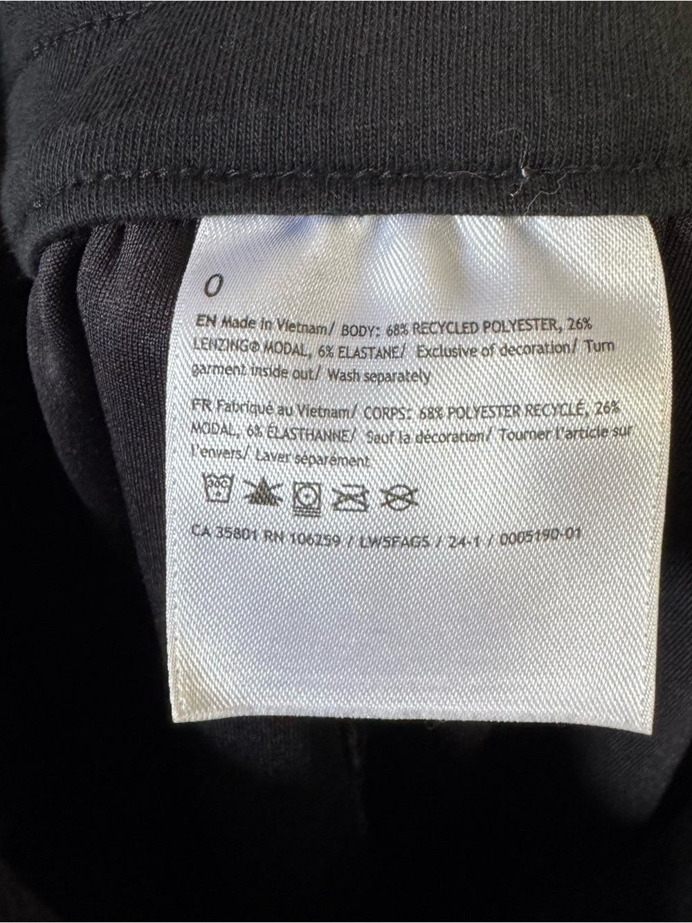 Lululemon ribbed Softstreme high rise black pants - size 0 - Picture 6 of 6